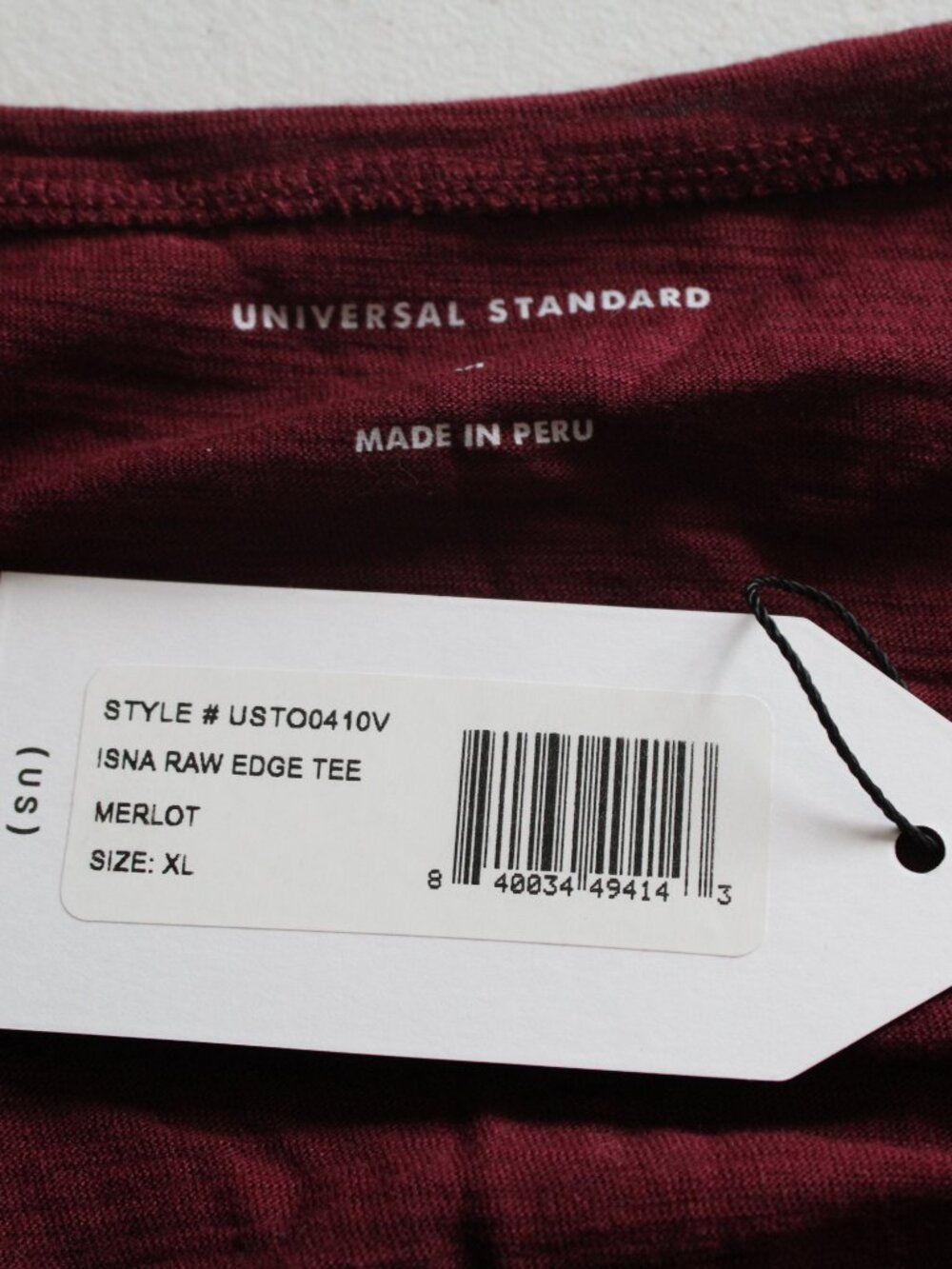 Universal Standard Raw Edge Tee | Women’s XL | Merlot | NWT - Picture 3 of 4